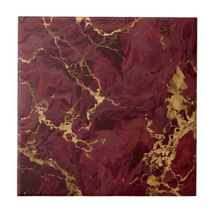 Elegante luxe moderne burgundy goud marmer tegeltje