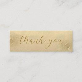 Elegante luxe moderne glinsterende gouden dank u mini visitekaartje