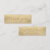 Elegante luxe moderne glinsterende gouden dank u mini visitekaartje (Voorkant / Achterkant)