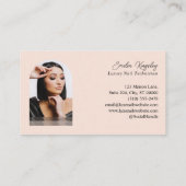 Elegante Luxe Nagel manicure technicus Zwart Roze Visitekaartje (Achterkant)