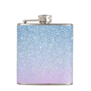 Elegante luxe namaak glitters blauw roze goud heupfles