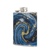 Elegante Luxe Nep Glitter Abstract Marmer Heupfles (Links)