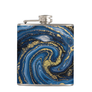 Elegante Luxe Nep Glitter Abstract Marmer Heupfles