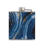 Elegante Luxe Nep Glitter Abstract Marmer Heupfles (Achterkant)