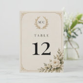 Elegante luxe oude geld bruiloft tafel nummerkaart menu (Staand voorkant)