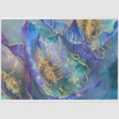 Elegante luxe Paarse en gouden bloemen decoupage Tissuepapier (Voorkant)