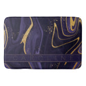 Elegante luxe Paarse en gouden marmeren effectnaam Badmat (Voorkant)