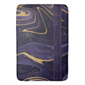 Elegante luxe Paarse en gouden marmeren effectnaam Badmat (Voorkant Verticaal)