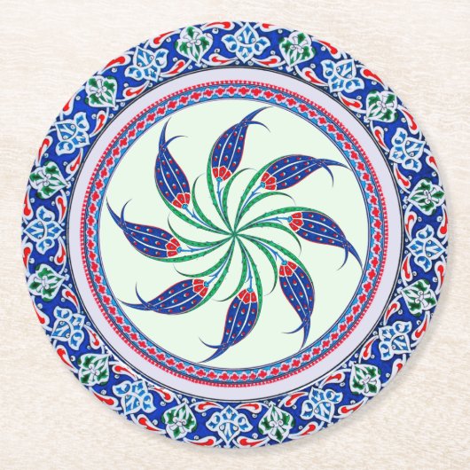 Elegante Luxe Papier Onderscheppers Ronde Kartonnen Onderzetter (Voorkant)