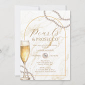 Elegante luxe parels en Prosecco Vrijgezellenfeest Kaart (Voorkant)