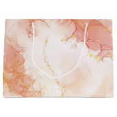 Elegante luxe perzik en gouden marmeren effect groot cadeauzakje (Voorkant)