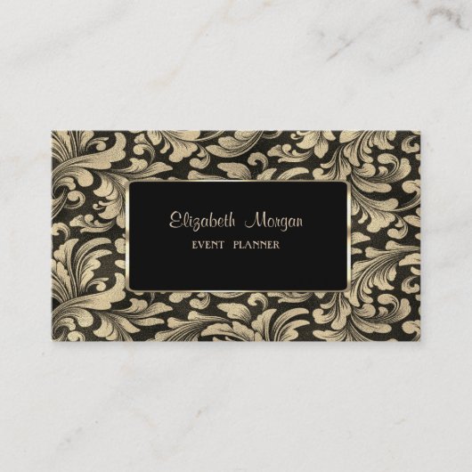 Elegante Luxe Professionele Gouden Swirls, Lijst Visitekaartje (Voorkant)