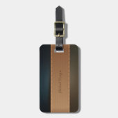 Elegante luxe, retro, gestreept bagagelabel (Voorkant verticaal)