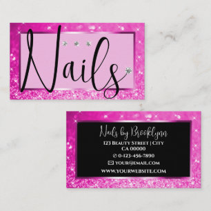 Elegante Luxe Roze Glitter Rhinestone Diamant Visitekaartje
