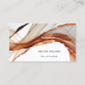 Elegante Luxe Roze Goud 3D Abstracte | QR Code Visitekaartje (Voorkant)