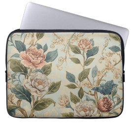 Elegante luxe rozenpatroon werpkussen  laptop sleeve