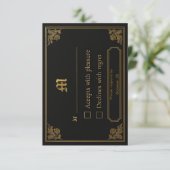 Elegante luxe RSVP-kaart RSVP Kaartje (Staand voorkant)