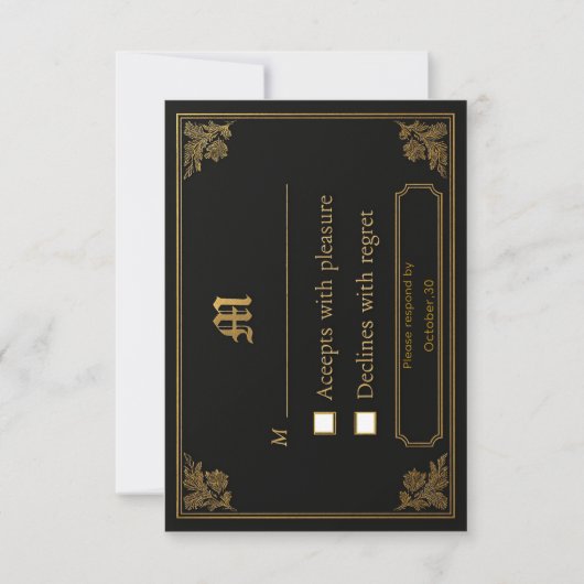 Elegante luxe RSVP-kaart RSVP Kaartje (Voorkant)