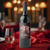 Elegante Luxe Sparkly Gold en Roze 21e verjaardag Wijn Etiket