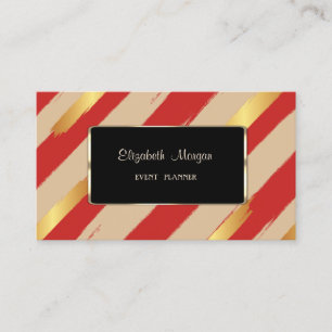 Elegante luxe stijlvolle, gestreepte, rode, zwarte visitekaartje