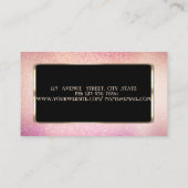 Elegante luxe stijlvolle glitter, frame visitekaartje (Achterkant)