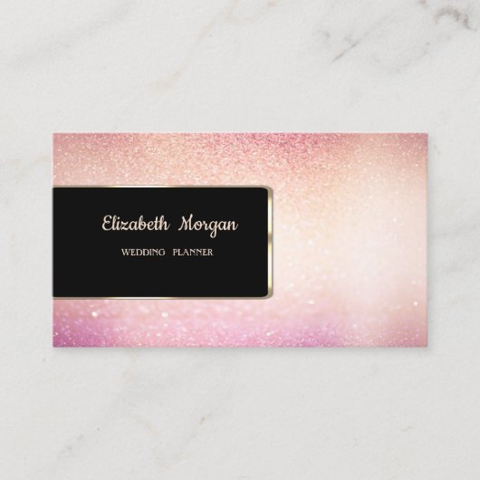 Elegante luxe stijlvolle glitter, frame visitekaartje (Voorkant)