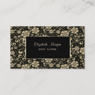 Elegante luxe stijlvolle, gouden bloemen, lijst visitekaartje