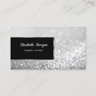 Elegante luxe stijlvolle zilveren glitter bokeh visitekaartje