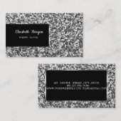 Elegante Luxe Stijlvolle Zilveren Glitters Visitekaartje (Voorkant / Achterkant)