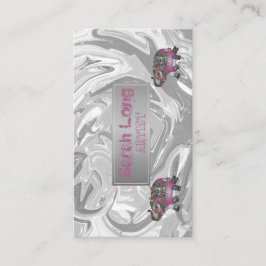 Elegante Luxe Sweet Silver Marble witte olifant Visitekaartje