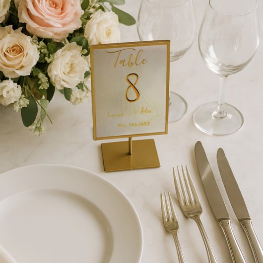 Elegante Luxe Tafel Kaart voor Trouwreceptie