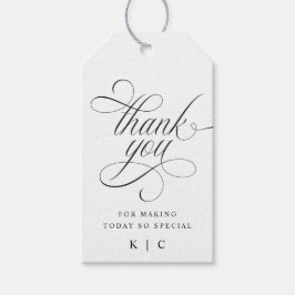 Elegante luxe trouwtrofee-tag 'dank je wel' cadeaulabel
