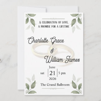 Elegante luxe trouwuitnodiging template | Timel Kaart