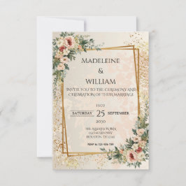Elegante Luxe Tuin Bloemen Trouwen RSVP Card