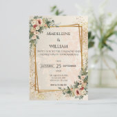 Elegante Luxe Tuin Bloemen Trouwen RSVP Card (Staand voorkant)