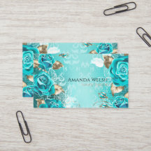 Elegante luxe turquoise gouden bloemen boutique