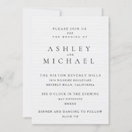 ELEGANTE LUXE TYPOGRAFIE Zwart & Wit Bruiloft Kaart