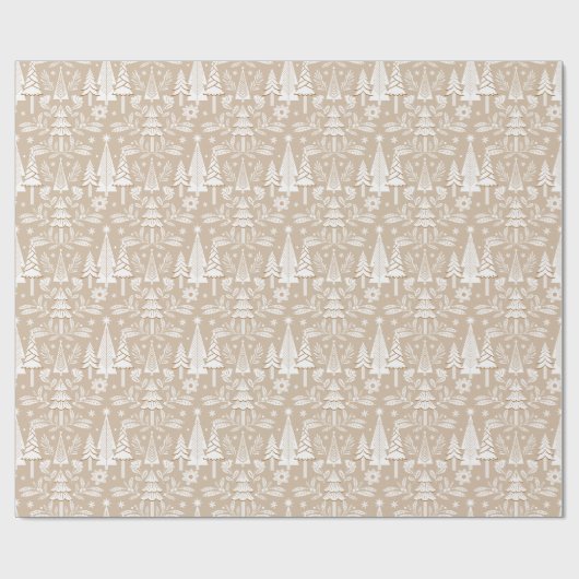 Elegante luxe vakantie Evergreen Forest & Floral Cadeaupapier (Vlak)