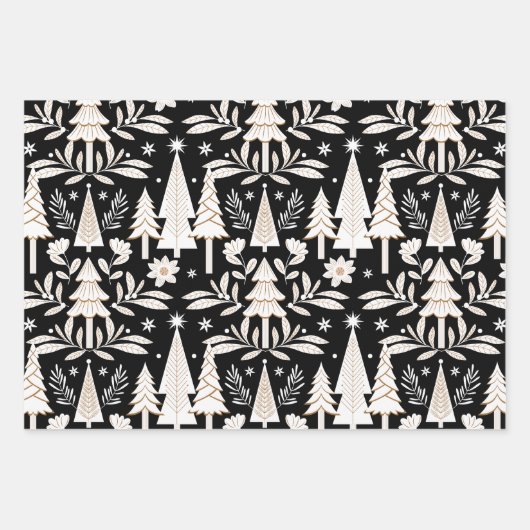 Elegante luxe vakantie Evergreen Forest & Floral Inpakpapier Vel (Voorkant 2)