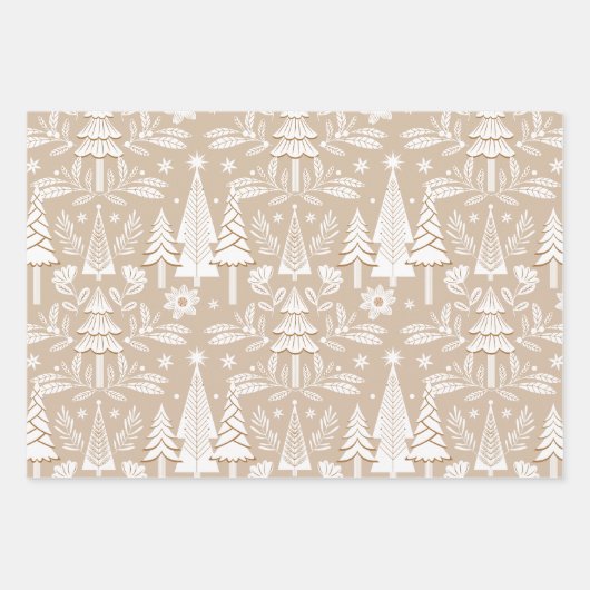 Elegante luxe vakantie Evergreen Forest & Floral Inpakpapier Vel (Voorkant)