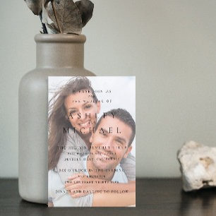 Elegante luxe Vellum 2 foto zwart wit bruiloft Kaart