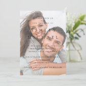 Elegante luxe Vellum 3 foto zwart wit bruiloft Kaart (Staand voorkant)