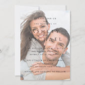 Elegante luxe Vellum 4 foto zwart wit bruiloft Kaart (Voorkant)