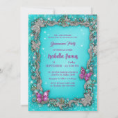 elegante luxe Vlinders turquoise paarse classy Kaart (Achterkant)