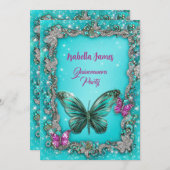 elegante luxe Vlinders turquoise paarse classy Kaart (Voorkant / Achterkant)