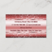 Elegante Luxe Wijn Rode Luxe Border Glitter Sterre Visitekaartje (Achterkant)