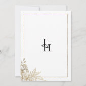 Elegante luxe wit en gouden bloemen Save the Date Kaart (Achterkant)