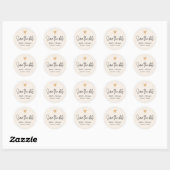 Elegante Luxe Wit Goud Hart Bewaar de datum Ronde Sticker (Vel)