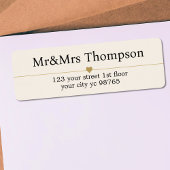 Elegante luxe witte gouden hart lijn bruiloft etiket