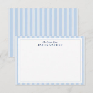 Elegante luxe zachte blauwe naam notitiekaart notitiekaartje